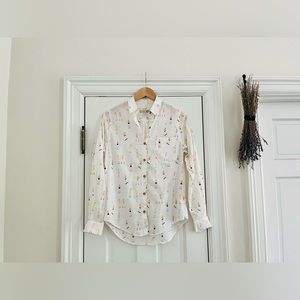 Anthropologie Acoté White Button Down Blouse